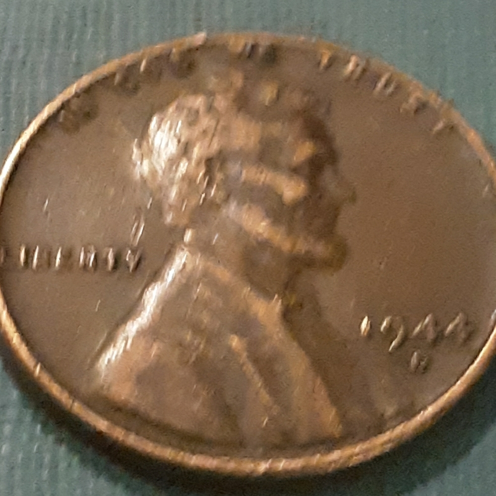 1944 D wheat penny with errors